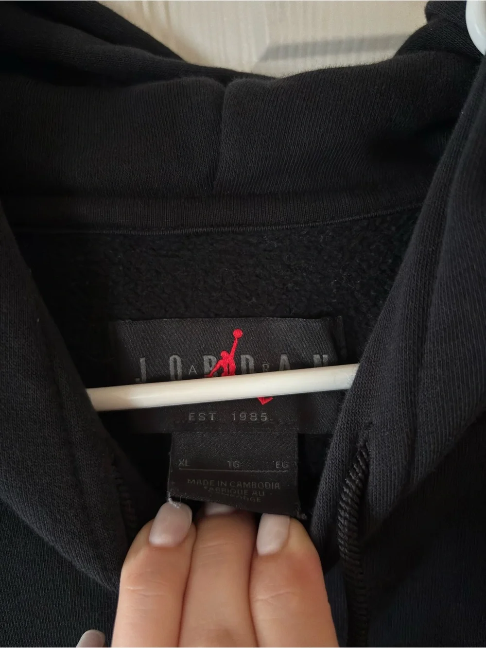Jordan Black Hoodie with Small Multicolor Jumpman